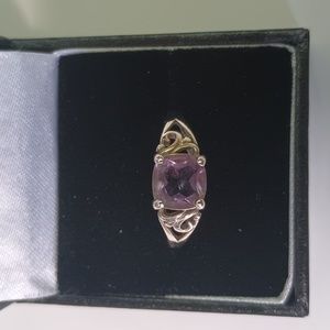 Sterling Silver Pink Zirconia Ring 10½